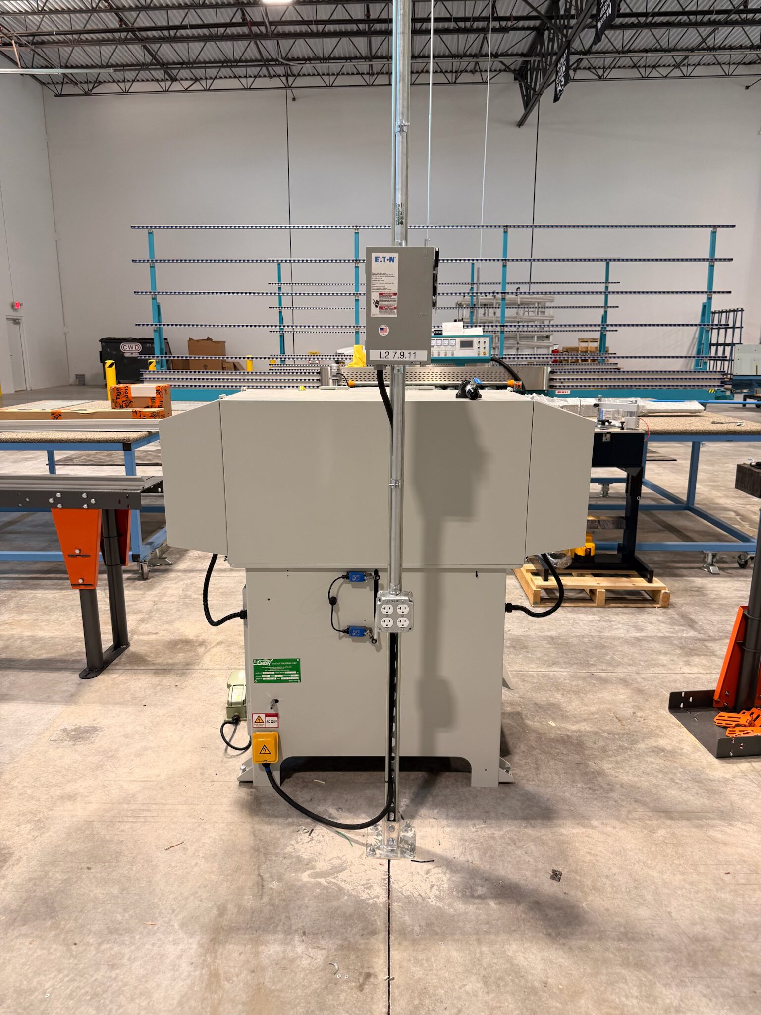 Eaton distribution panel feeding machine workstation via conduit drop — Cyber Electric LLC