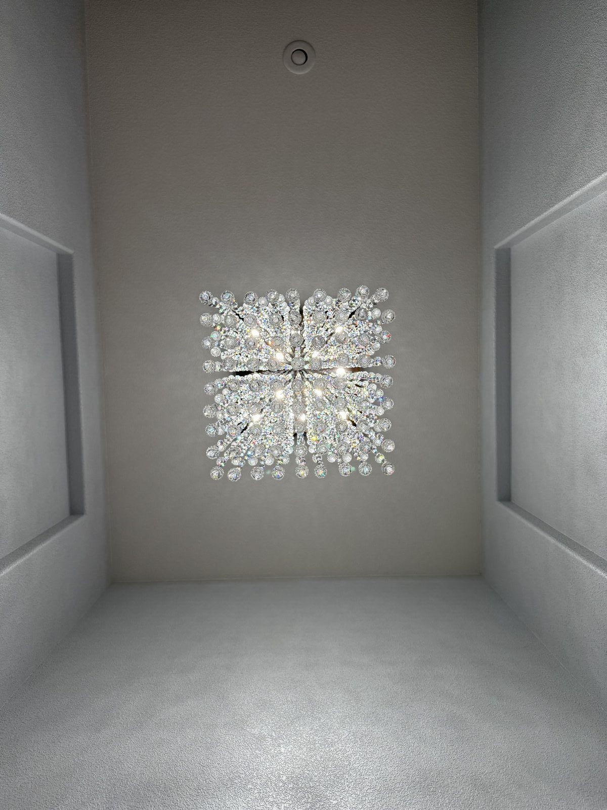 Looking up into crystal chandelier canopy — Cyber Electric LLC